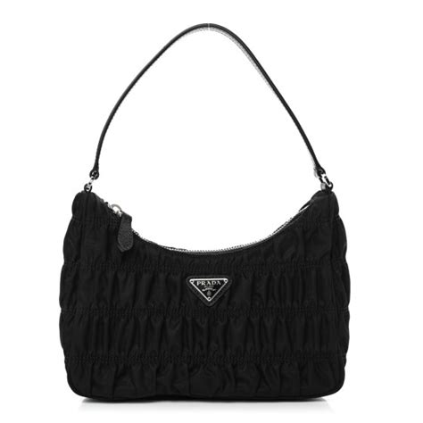 prada tessuto gaufre nylon bag|Prada nylon shoulder bag black.